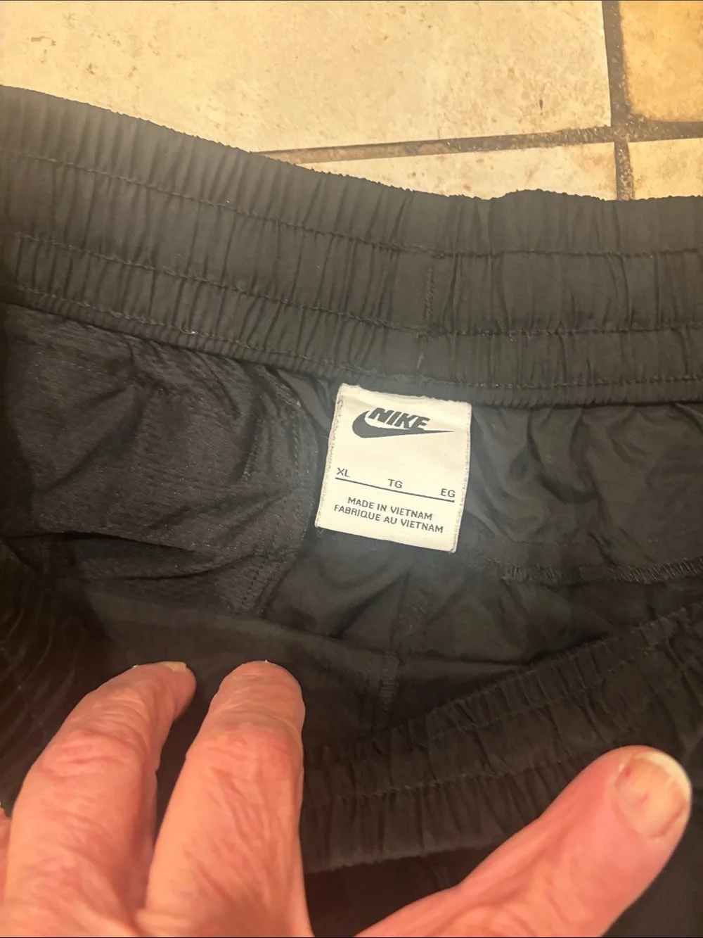 Nike Black Athletic Shorts with White Piping and Air Logo size XL